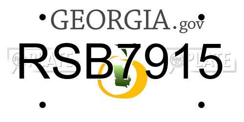 RSB7915 Georgia License Plate