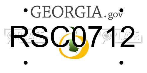 RSC0712 Georgia License Plate