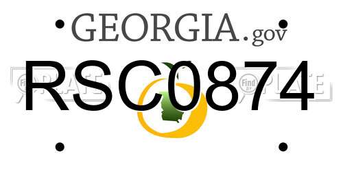RSC0874 Georgia License Plate