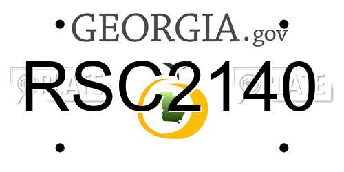 RSC2140 Georgia License Plate