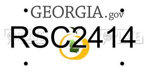 RSC2414 Georgia License Plate