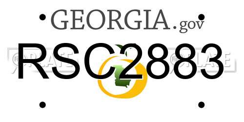 RSC2883 Georgia License Plate