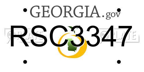 RSC3347 Georgia License Plate