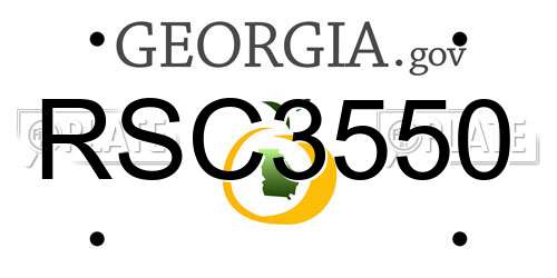 RSC3550 Georgia License Plate