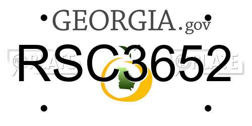 RSC3652 Georgia License Plate
