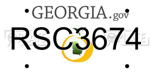 RSC3674 Georgia License Plate
