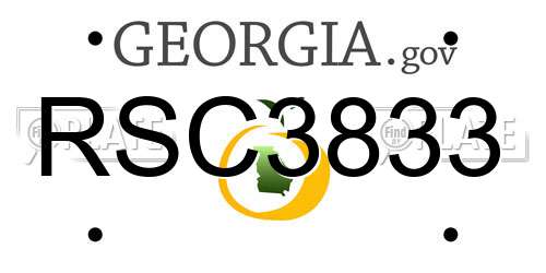 RSC3833 Georgia License Plate