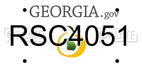 RSC4051 Georgia License Plate