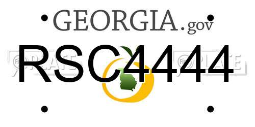 RSC4444 Georgia License Plate