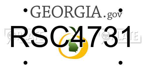 RSC4731 Georgia License Plate