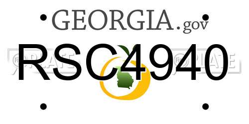 RSC4940 Georgia License Plate