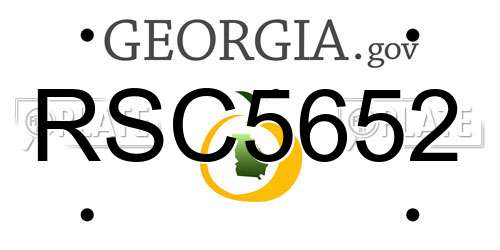 RSC5652 Georgia License Plate