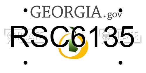 RSC6135 Georgia License Plate