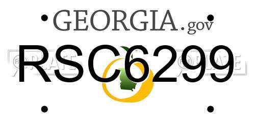 RSC6299 Georgia License Plate