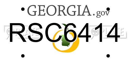 RSC6414 Georgia License Plate