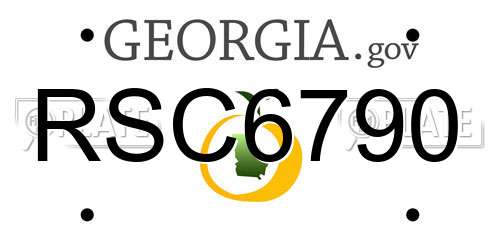 RSC6790 Georgia License Plate