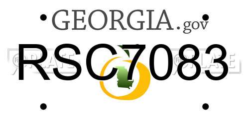 RSC7083 Georgia License Plate