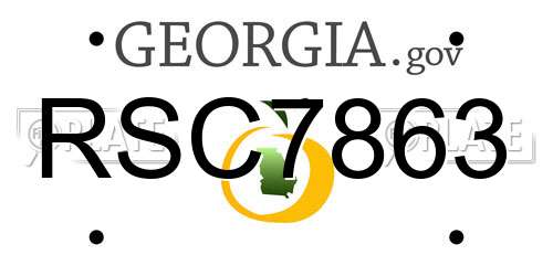 RSC7863 Georgia License Plate