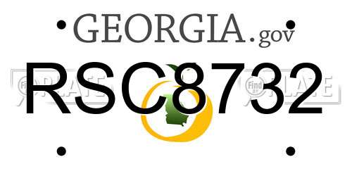 RSC8732 Georgia License Plate