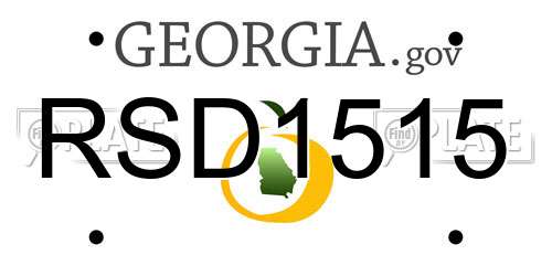 RSD1515 Georgia License Plate