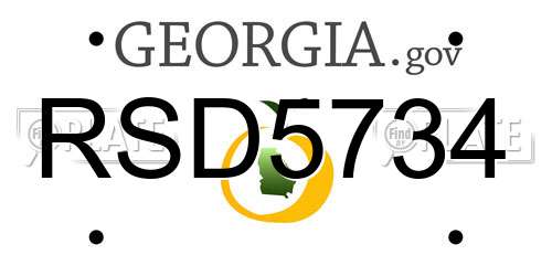 RSD5734 Georgia License Plate