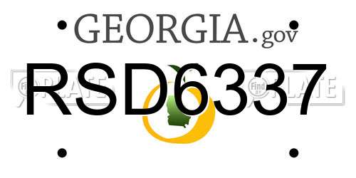 RSD6337 Georgia License Plate