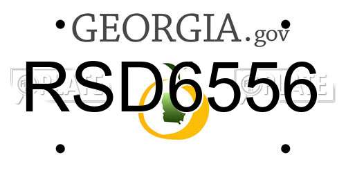 RSD6556 Georgia License Plate