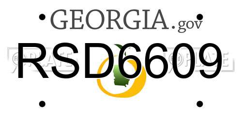 RSD6609 Georgia License Plate