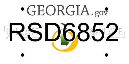 RSD6852 Georgia License Plate