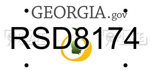 RSD8174 Georgia License Plate