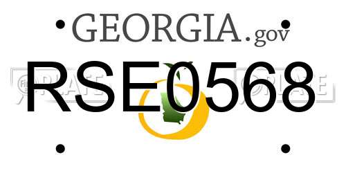 RSE0568 Georgia License Plate