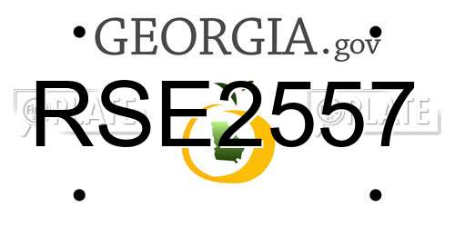 RSE2557 Georgia License Plate