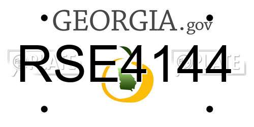 RSE4144 Georgia License Plate