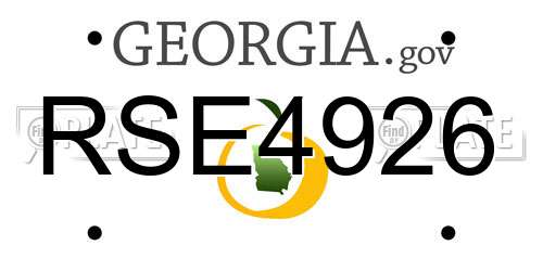 RSE4926 Georgia License Plate