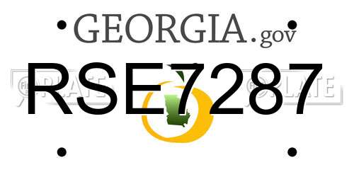 RSE7287 Georgia License Plate