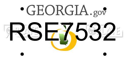 RSE7532 Georgia License Plate