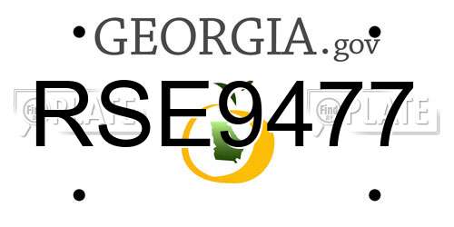 RSE9477 Georgia License Plate