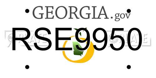 RSE9950 Georgia License Plate