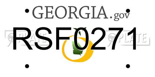 RSF0271 Georgia License Plate