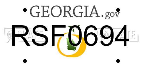 RSF0694 Georgia License Plate