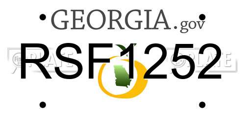RSF1252 Georgia License Plate