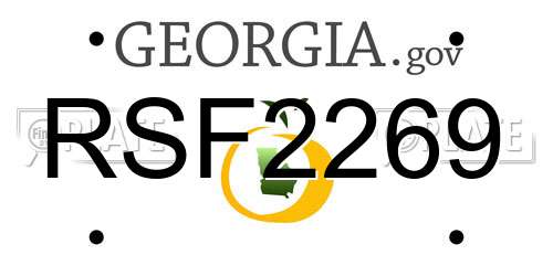 RSF2269 Georgia License Plate