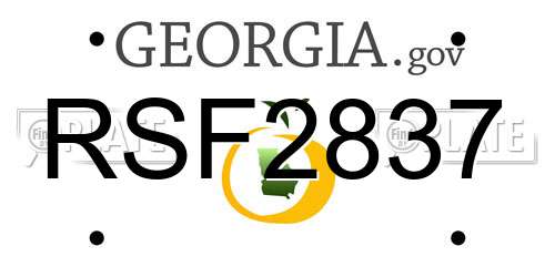 RSF2837 Georgia License Plate