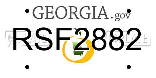 RSF2882 Georgia License Plate