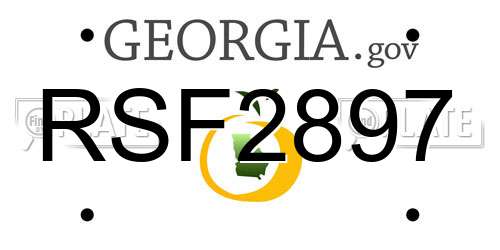 RSF2897 Georgia License Plate