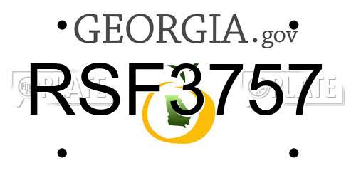 RSF3757 Georgia License Plate