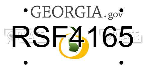 RSF4165 Georgia License Plate