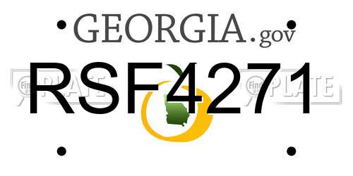 RSF4271 Georgia License Plate