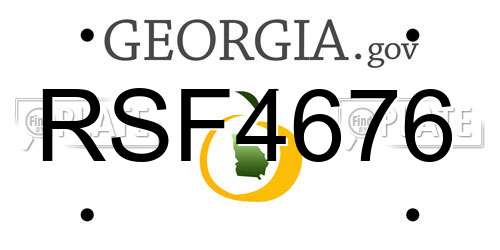 RSF4676 Georgia License Plate