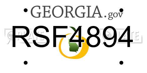 RSF4894 Georgia License Plate